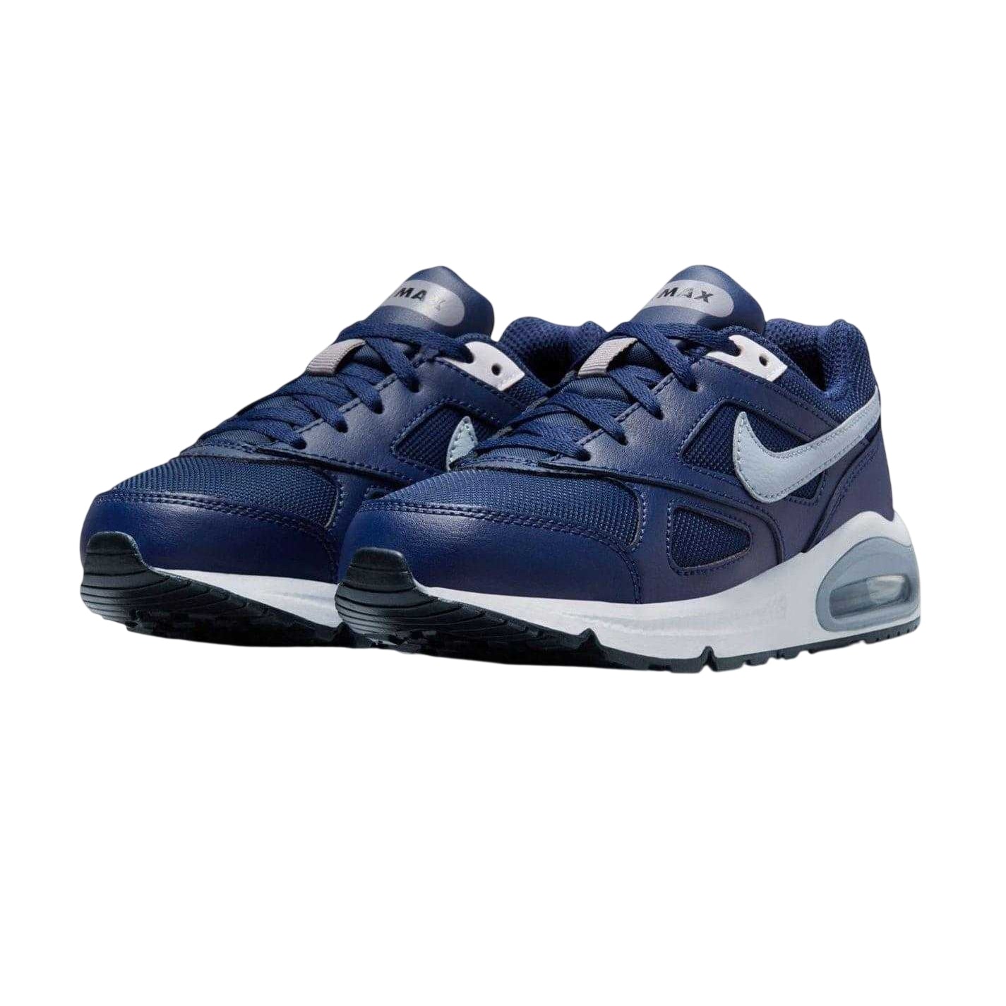 Navy-Grey - Pack Shot - Nike Boys Air Max Leather Trainers