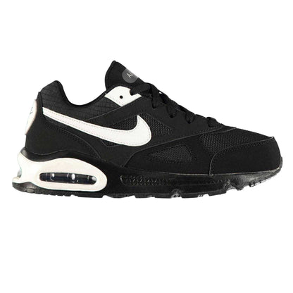 Black-White - Front - Nike Boys Air Max Leather Trainers
