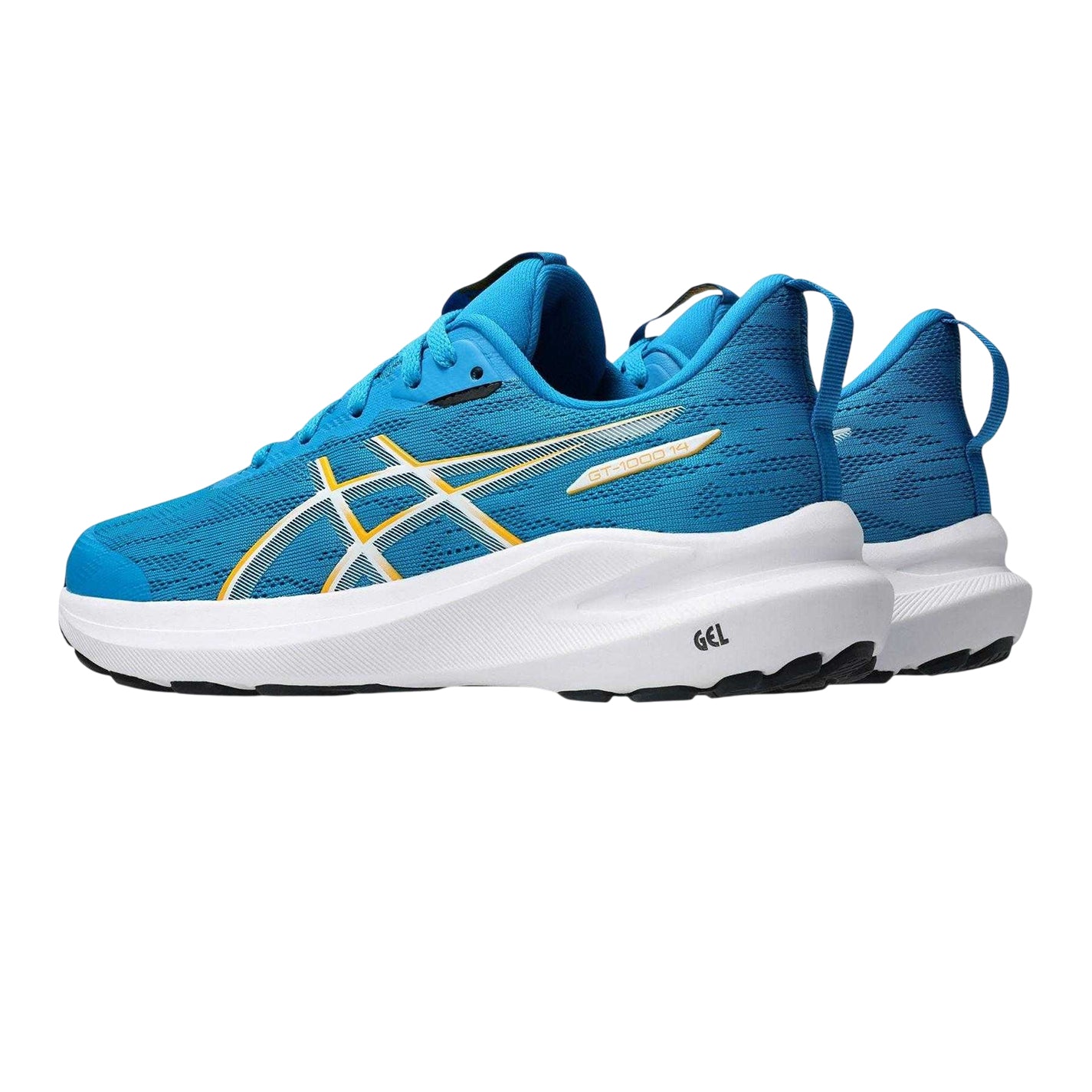 Aegean Blue-Twilight - Back - Asics Childrens-Kids Road+Run Cushioned Shoes