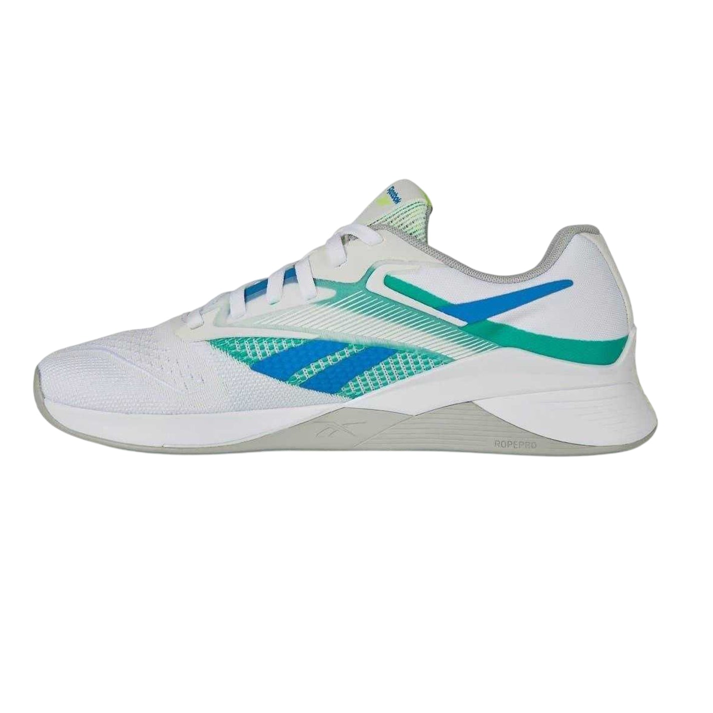 White-Green - Side - Reebok Womens-Ladies Nano X4 Shoes