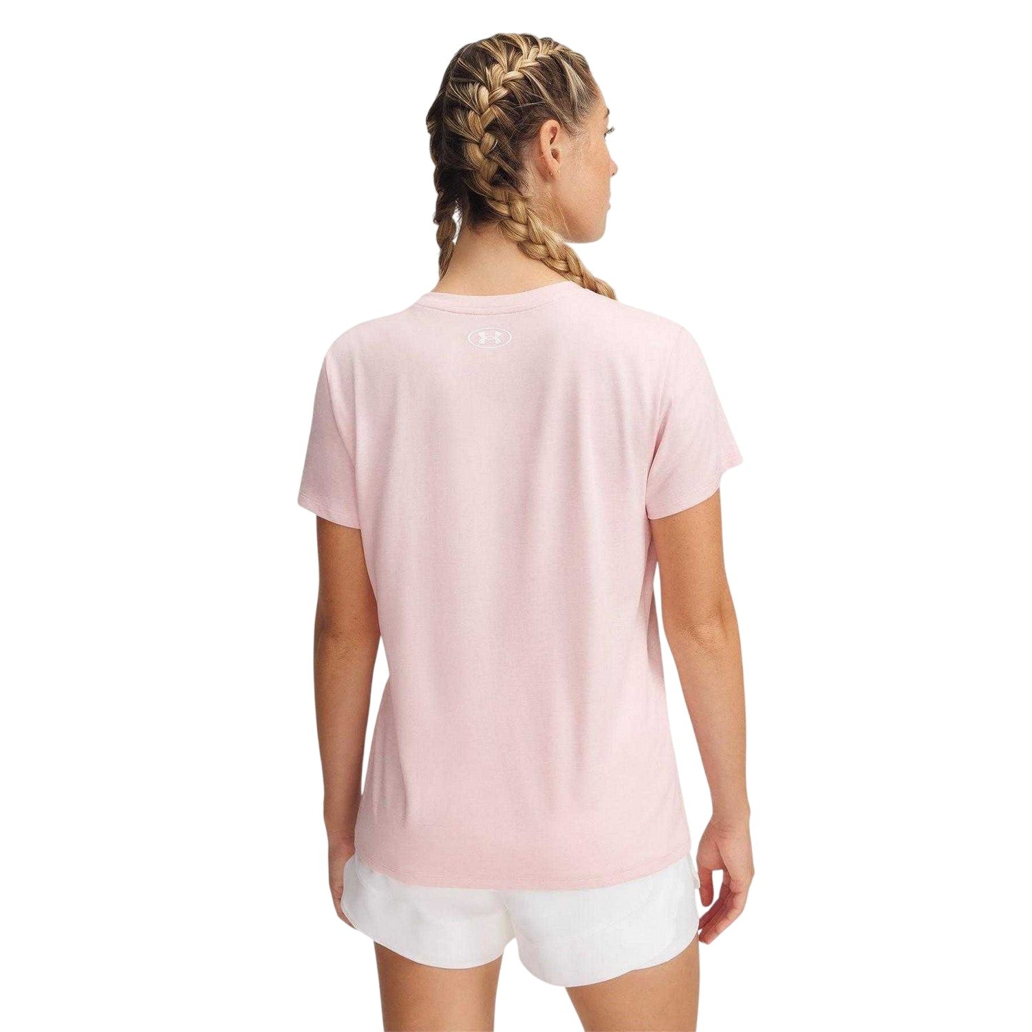 Baby Pink - Back - Under Armour Womens-Ladies Twist V Neck Loose Fit T-Shirt