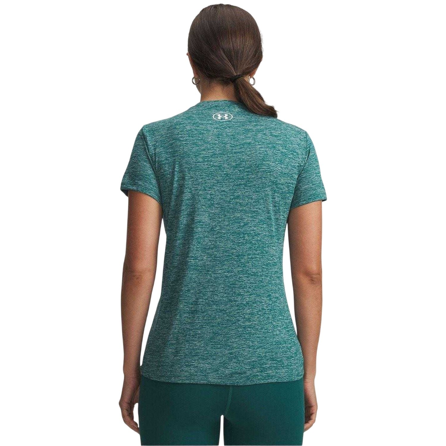 Green - Back - Under Armour Womens-Ladies Twist V Neck Loose Fit T-Shirt