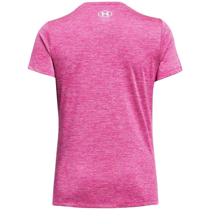 Hot Pink - Back - Under Armour Womens-Ladies Twist V Neck Loose Fit T-Shirt