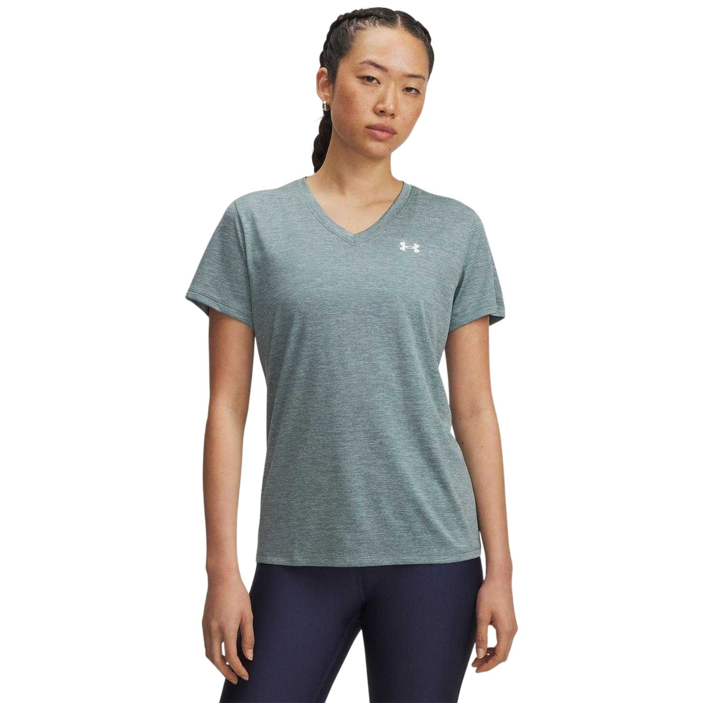 Jasper - Front - Under Armour Womens-Ladies Twist V Neck Loose Fit T-Shirt