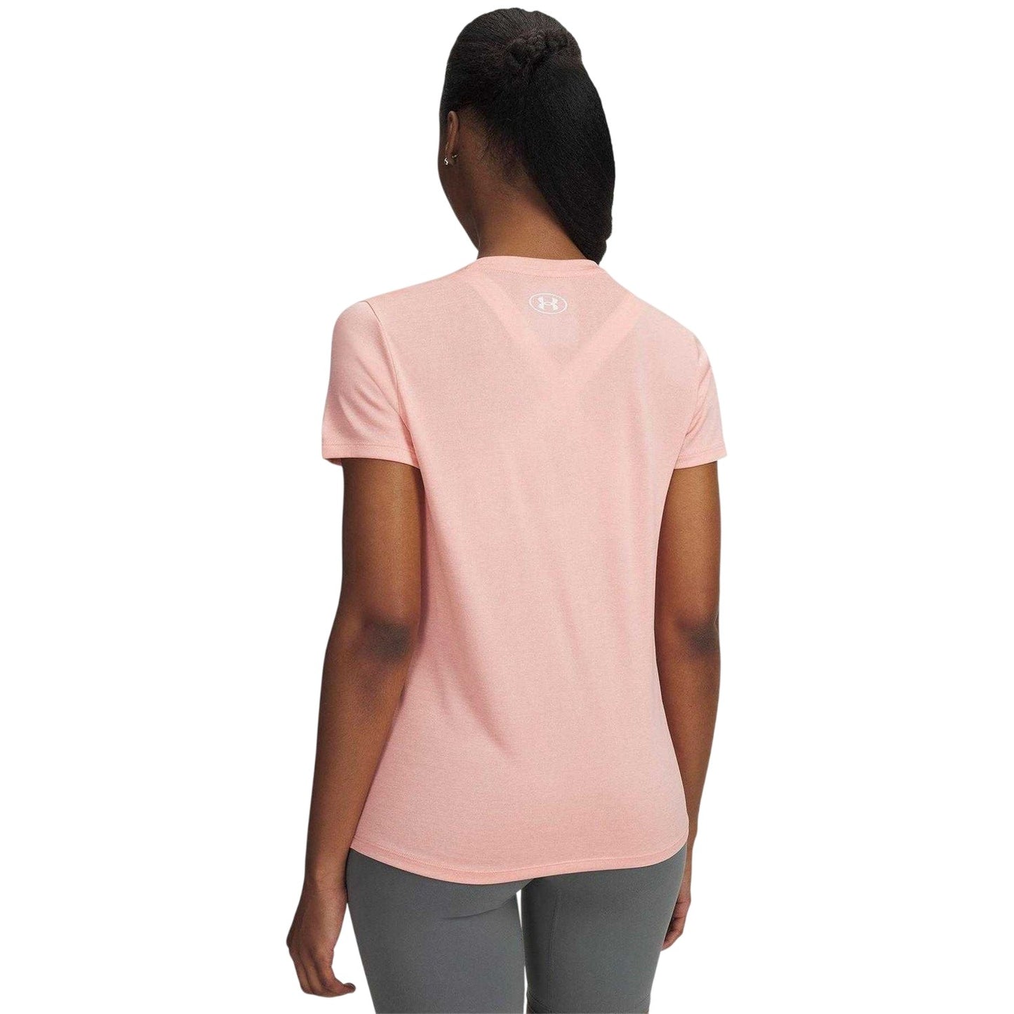 Light Pink - Back - Under Armour Womens-Ladies Twist V Neck Loose Fit T-Shirt