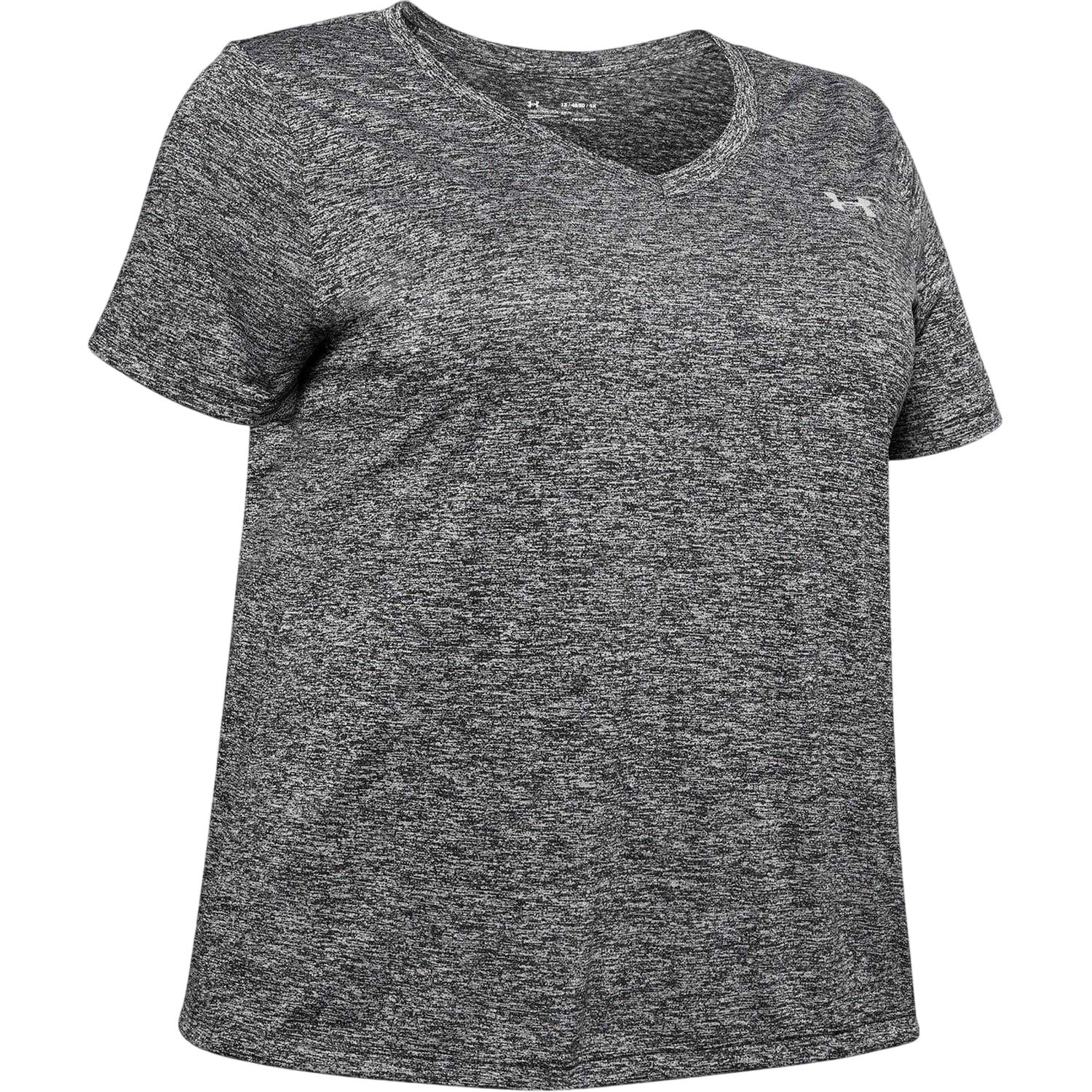 Black - Back - Under Armour Womens-Ladies Twist V Neck Loose Fit T-Shirt