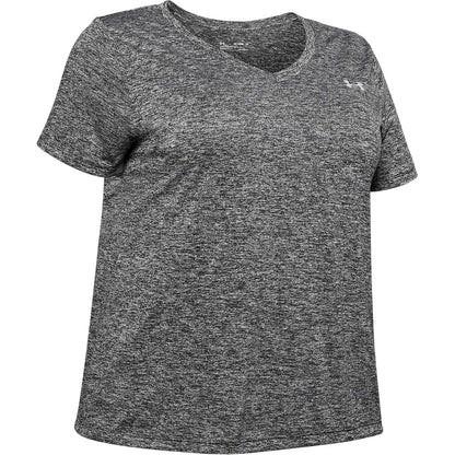 Black - Back - Under Armour Womens-Ladies Twist V Neck Loose Fit T-Shirt