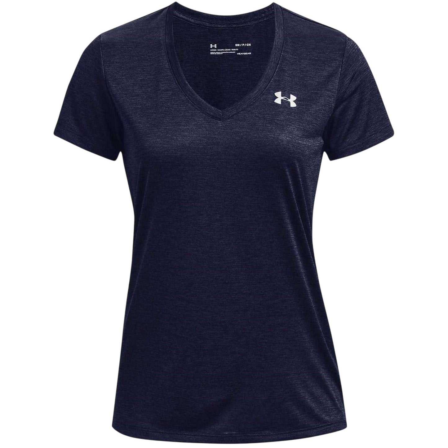 Midnight Navy - Front - Under Armour Womens-Ladies Twist V Neck Loose Fit T-Shirt