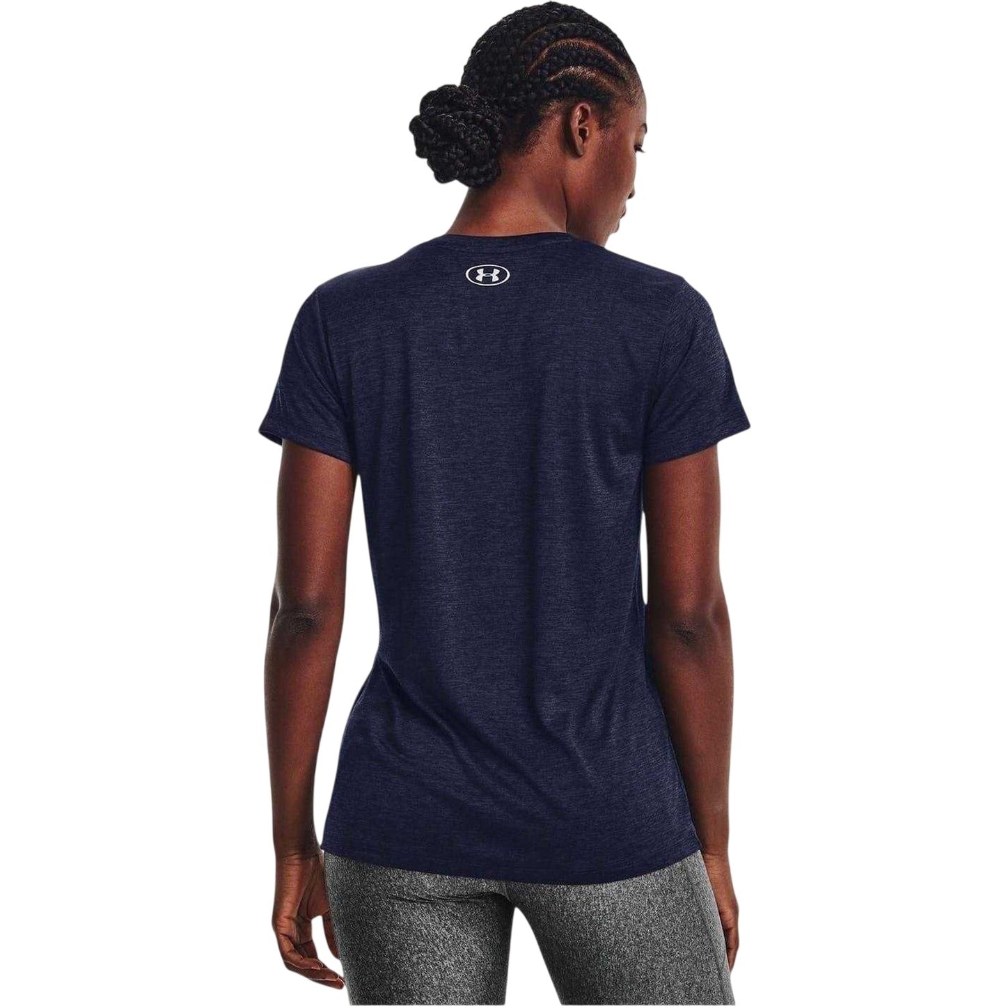Midnight Navy - Back - Under Armour Womens-Ladies Twist V Neck Loose Fit T-Shirt