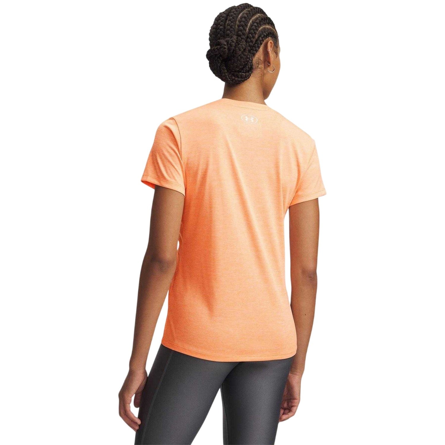 Orange - Back - Under Armour Womens-Ladies Twist V Neck Loose Fit T-Shirt