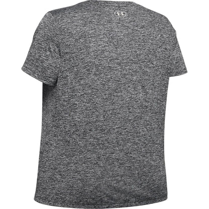Black - Back - Under Armour Womens-Ladies Twist V Neck Loose Fit T-Shirt