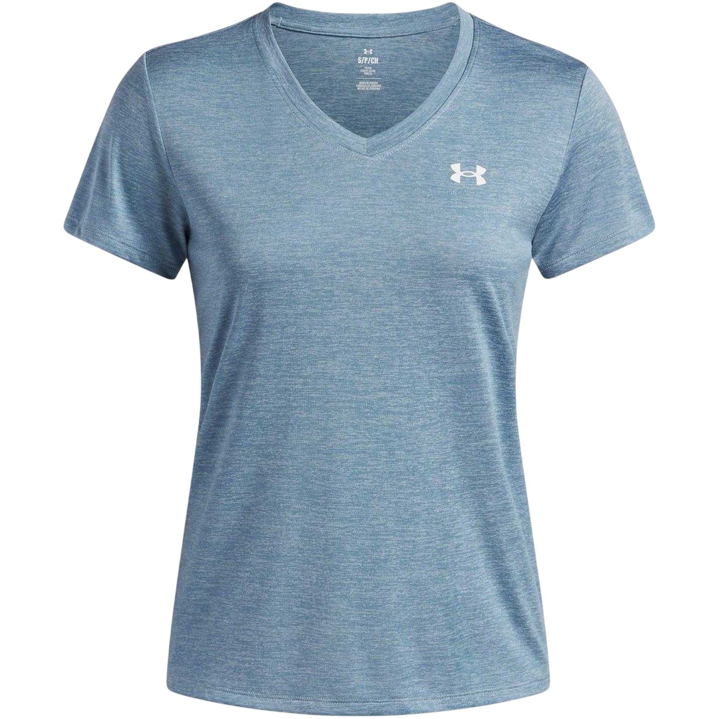 Calm Blue - Front - Under Armour Womens-Ladies Twist V Neck Loose Fit T-Shirt