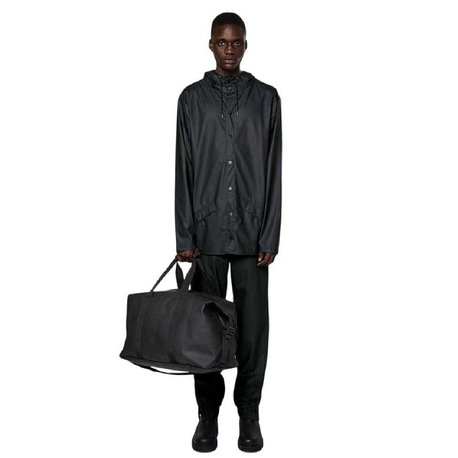 Black - Side - Rains Hilo Travel Weekend Bag
