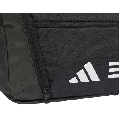 Black-White - Side - Adidas Unisex Adult Essentials Duffle Bag