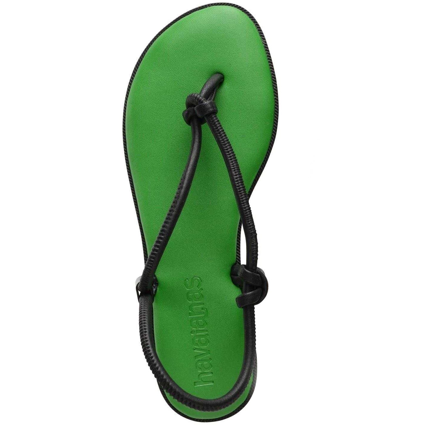 Green - Back - Havaianas Womens-Ladies Minimalist Toe Post Beach Relaxed Fit Flat Sandals