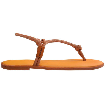 Orange - Front - Havaianas Womens-Ladies Minimalist Toe Post Beach Relaxed Fit Flat Sandals