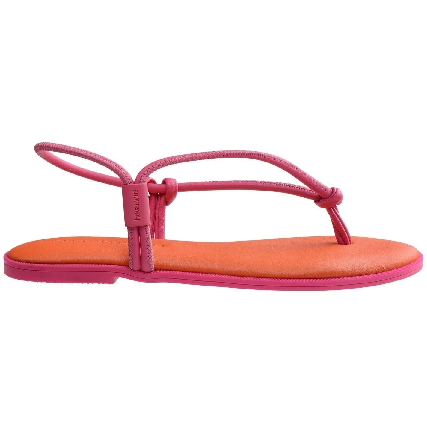 Vibrant Orange - Front - Havaianas Womens-Ladies Minimalist Toe Post Beach Relaxed Fit Flat Sandals