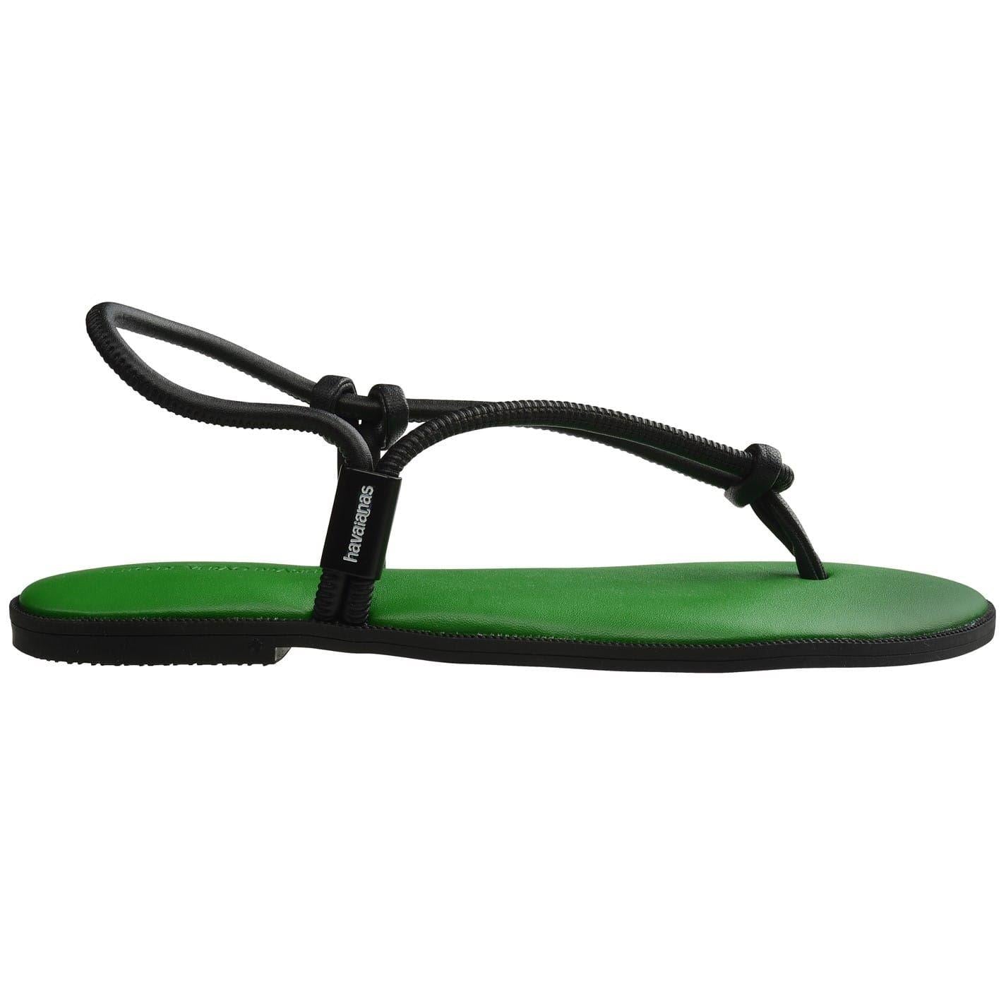 Green - Front - Havaianas Womens-Ladies Minimalist Toe Post Beach Relaxed Fit Flat Sandals