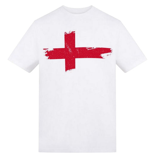 White - Front - AWD Unisex Adult England Flag Short-Sleeved T-Shirt