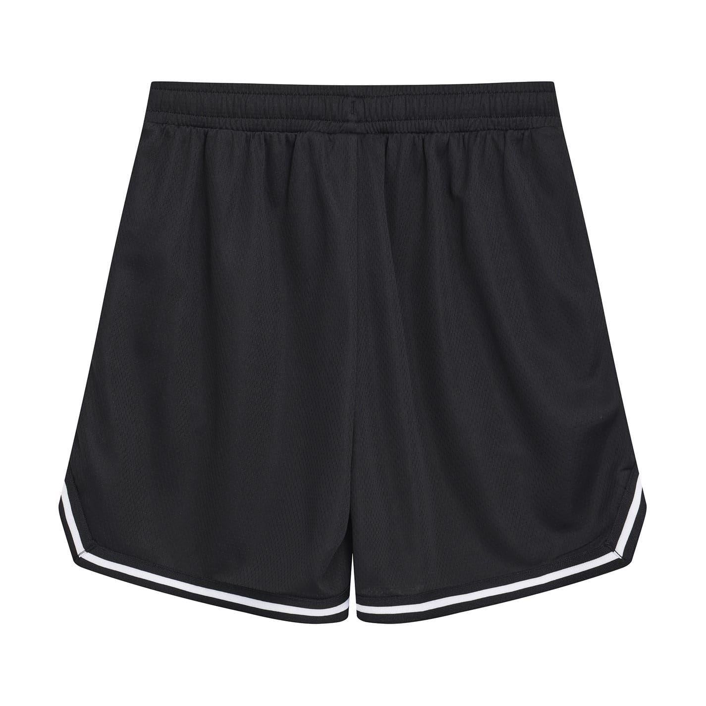 Black-White - Back - Everlast Childrens-Kids BB100 Mesh Basketball Shorts