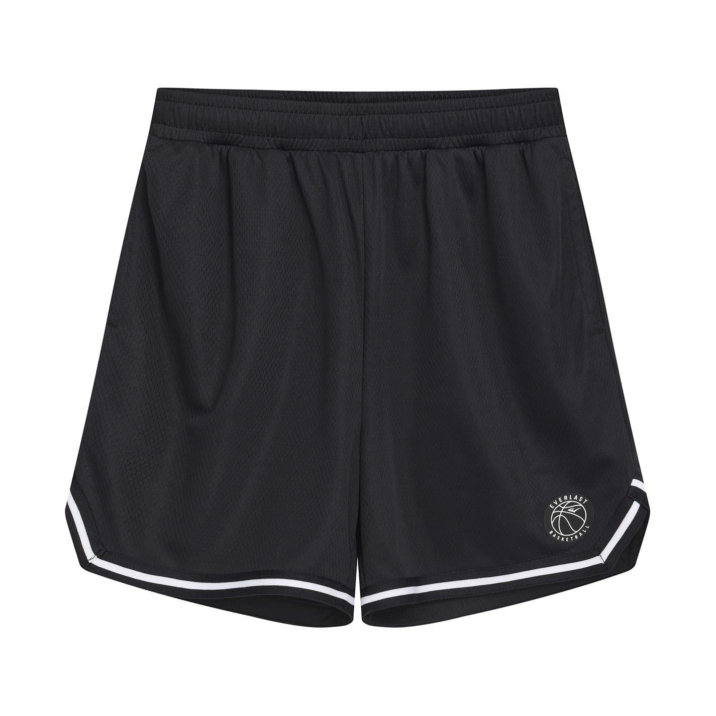 Black-White - Front - Everlast Childrens-Kids BB100 Mesh Basketball Shorts