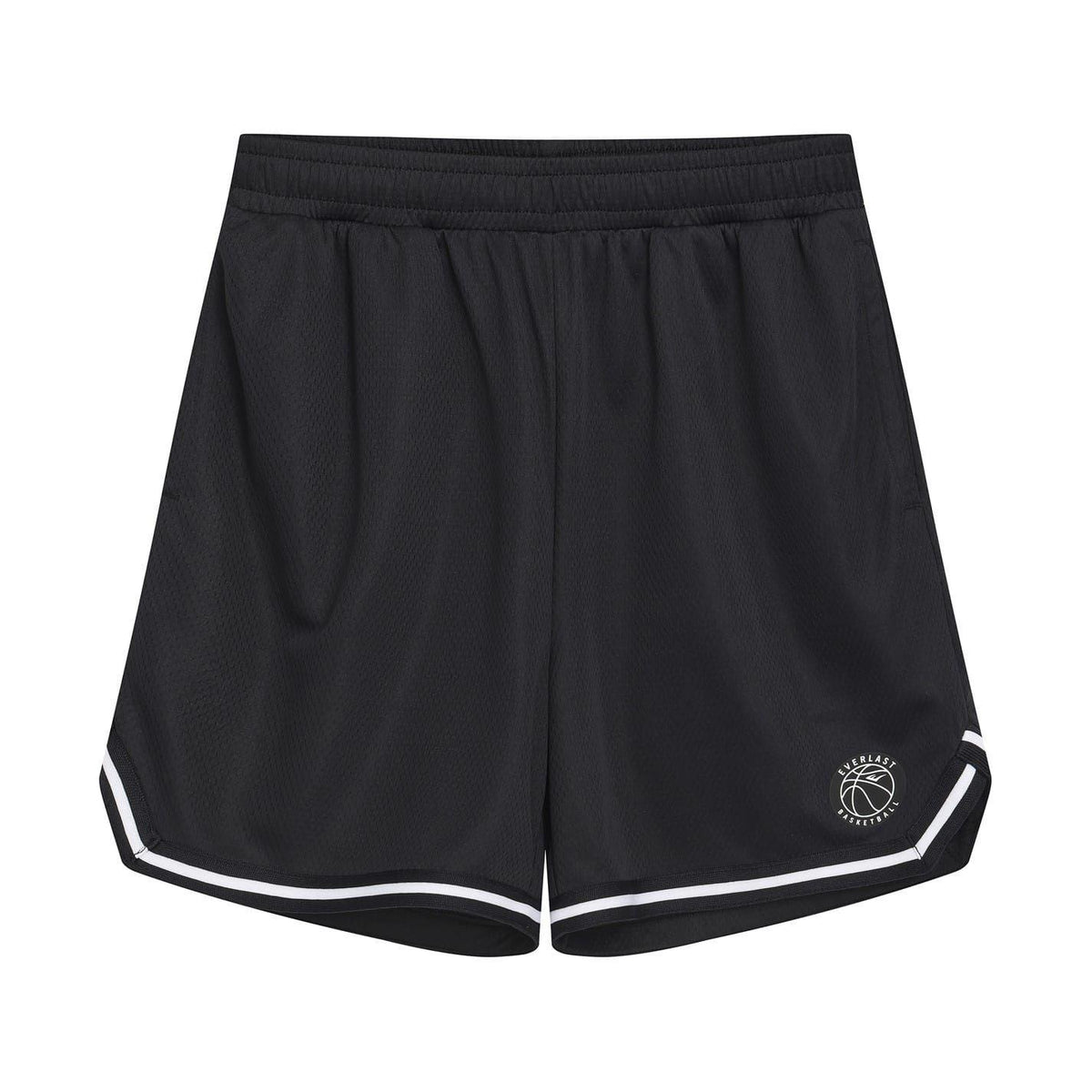 Black-White - Front - Everlast Childrens-Kids BB100 Mesh Basketball Shorts
