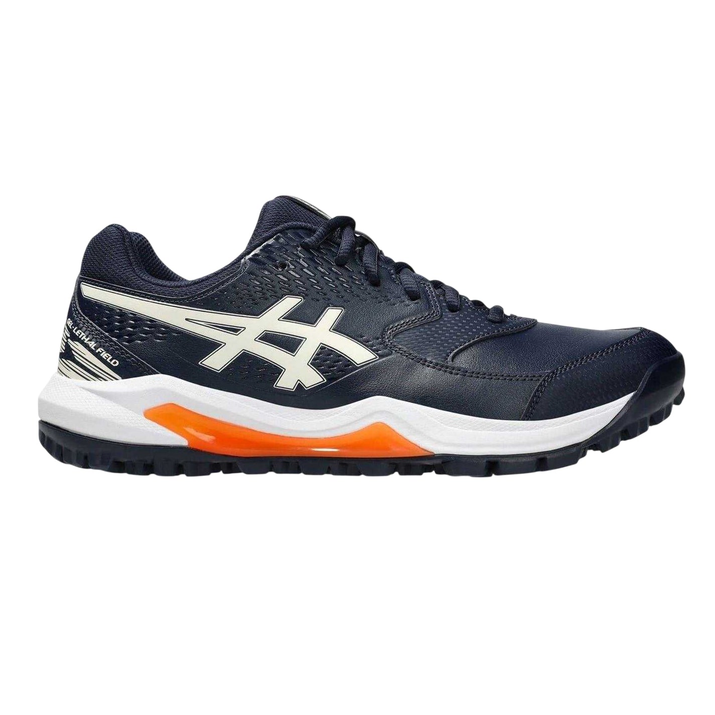 Midnight-Cream - Front - Asics Mens Lethal Field 2 Hockey Trainers