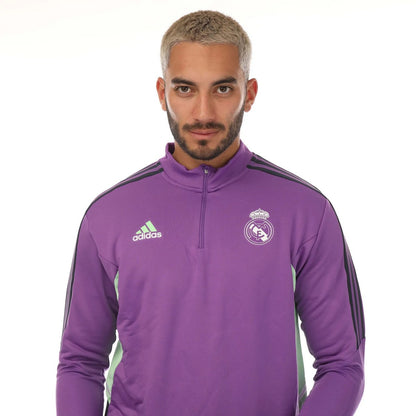 Purple - Side - Adidas Mens 2022-23 Real Madrid CF Training Top