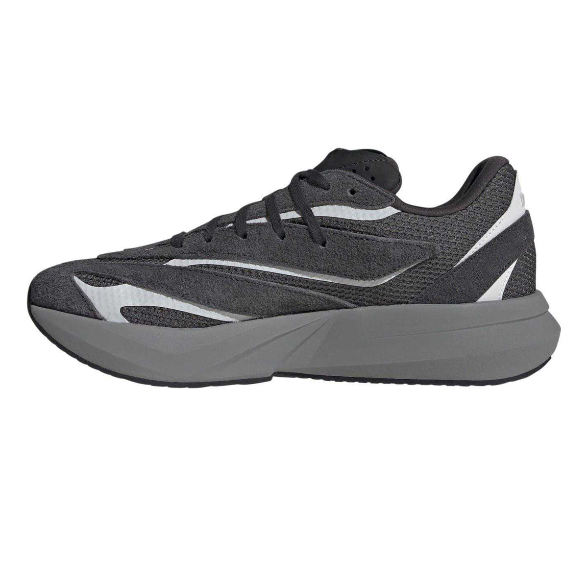 Carbon Black-Grey-White - Side - Adidas Mens Lightblaze Trainers