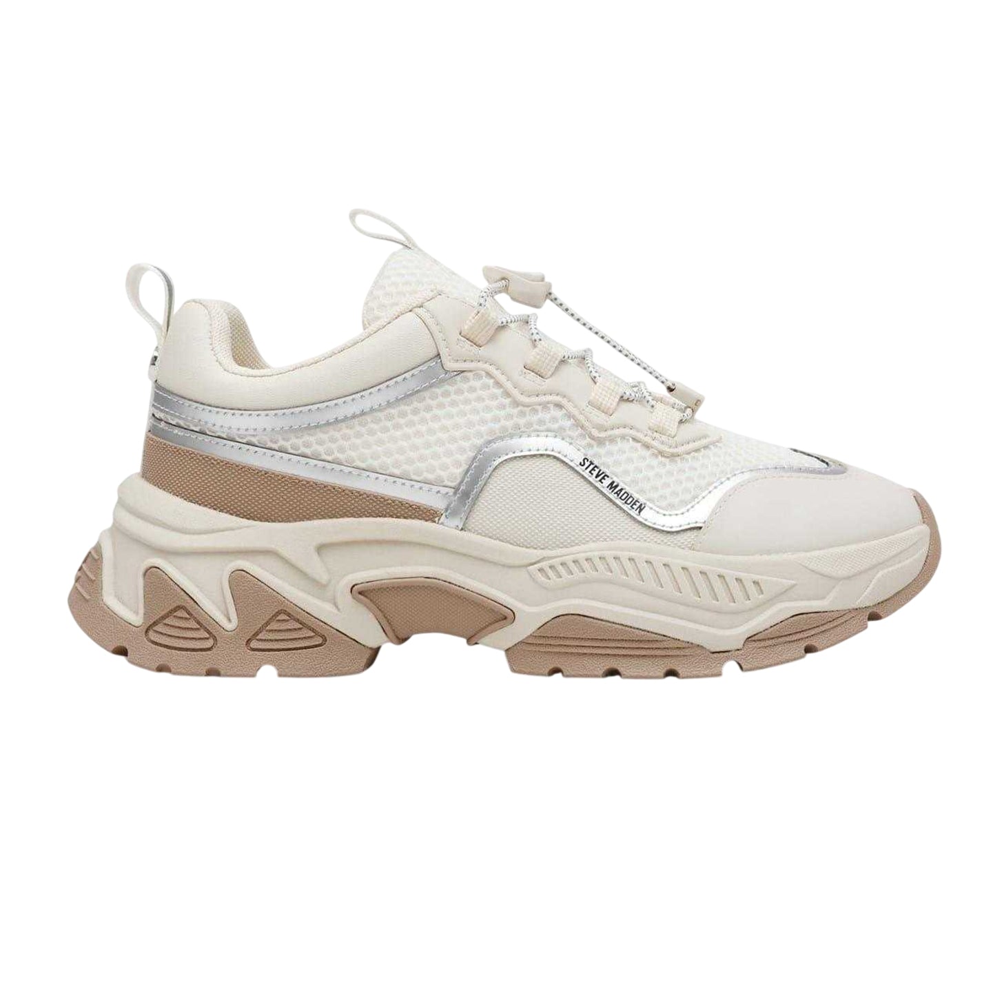 Cream - Front - Steve Madden Womens-Ladies Chunky Flat Trainers