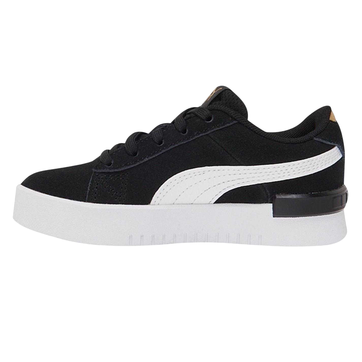 Black-White - Side - Puma Girls Jada Suede Trainers