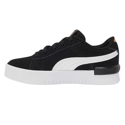 Black-White - Side - Puma Girls Jada Suede Trainers