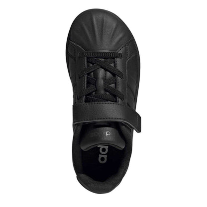 Black-White - Close up - Adidas Childrens-Kids Street Trainers