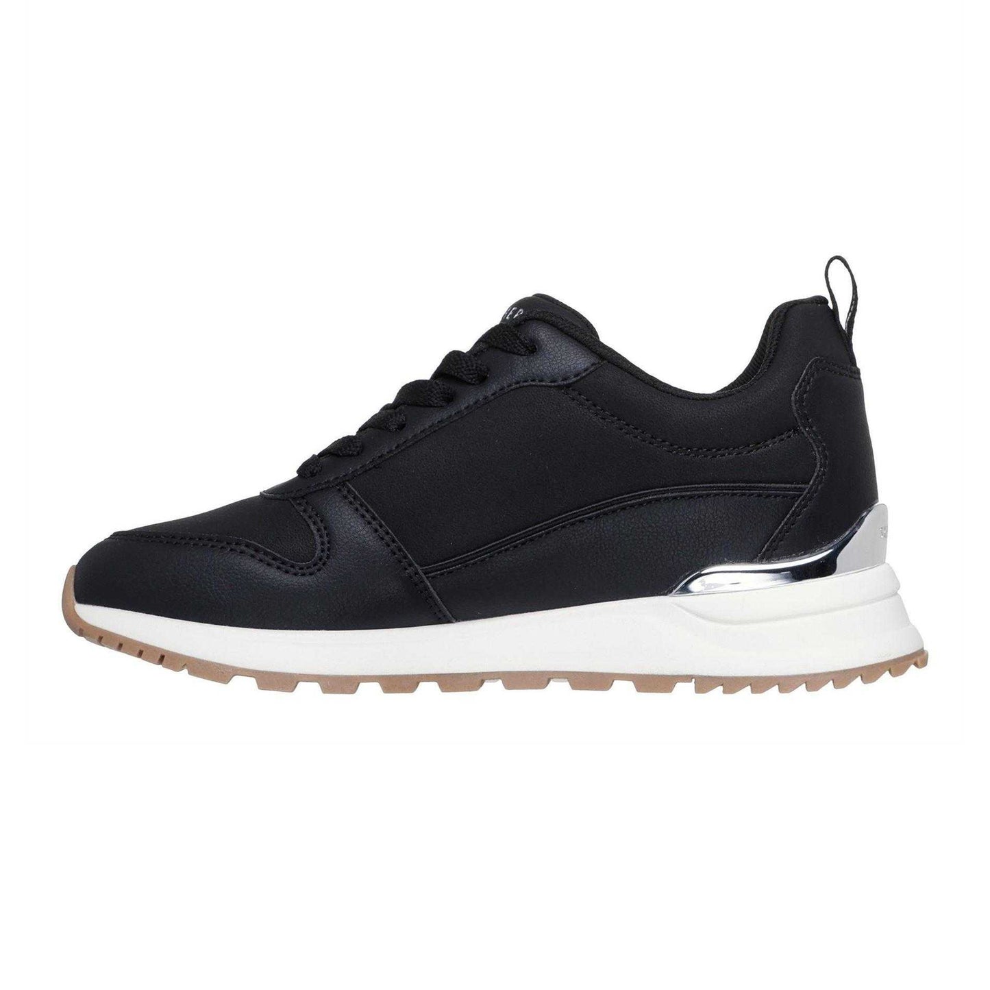 Black - Back - Skechers Womens-Ladies Runway Leather Trainers