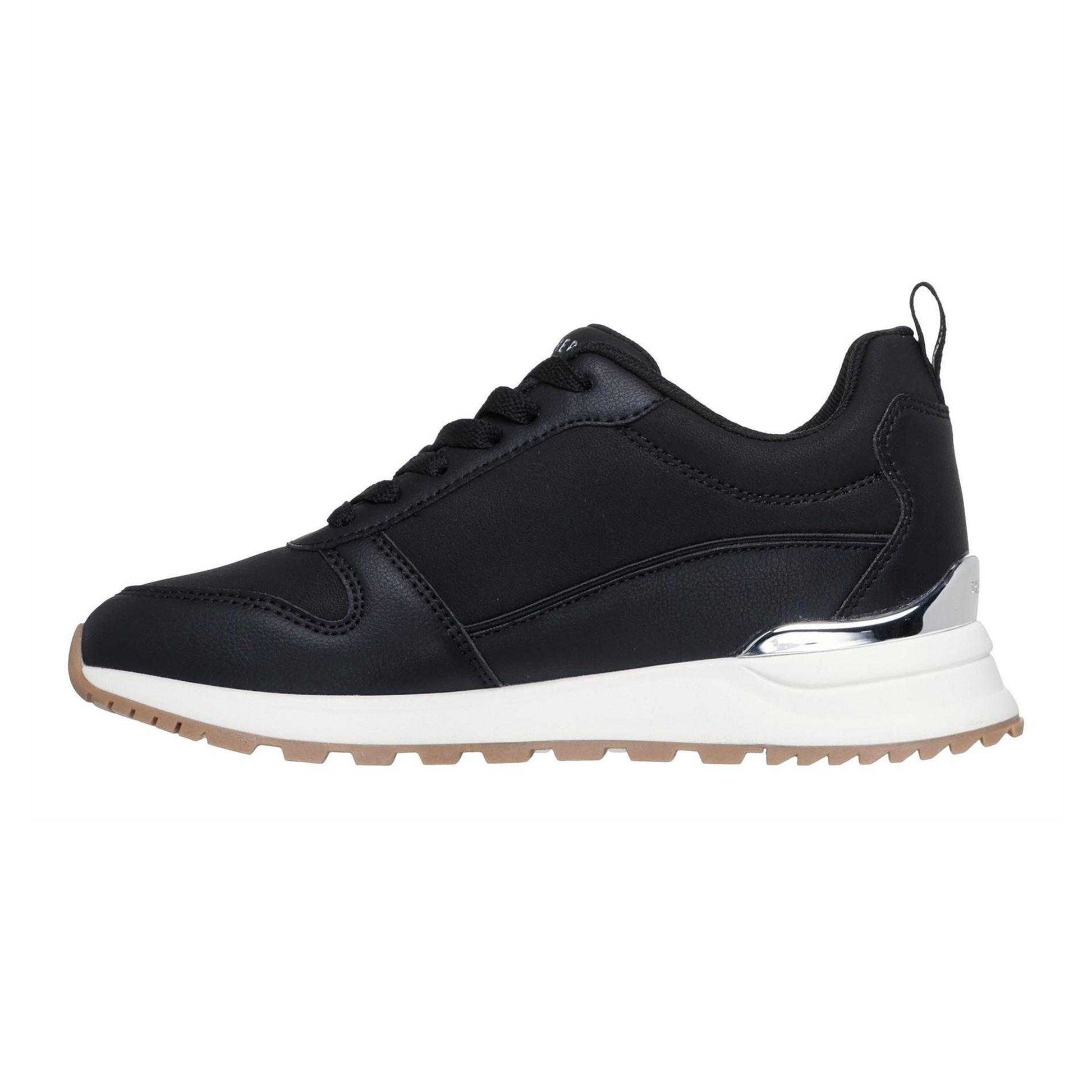 Black - Back - Skechers Womens-Ladies Runway Leather Trainers