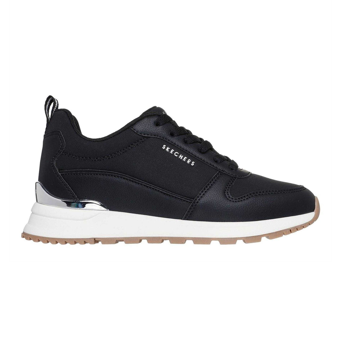 Black - Side - Skechers Womens-Ladies Runway Leather Trainers