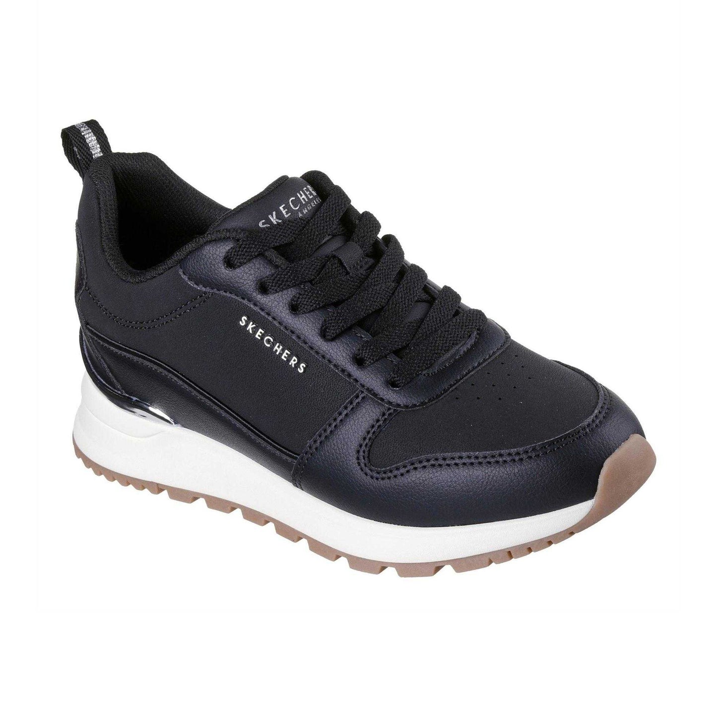 Black - Front - Skechers Womens-Ladies Runway Leather Trainers