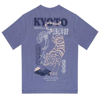 Blue - Back - Firetrap Childrens-Kids Japan Stripes T-Shirt (Pack of 2)