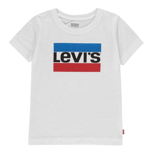 White - Front - Levis Childrens-Kids Logo Cotton T-Shirt