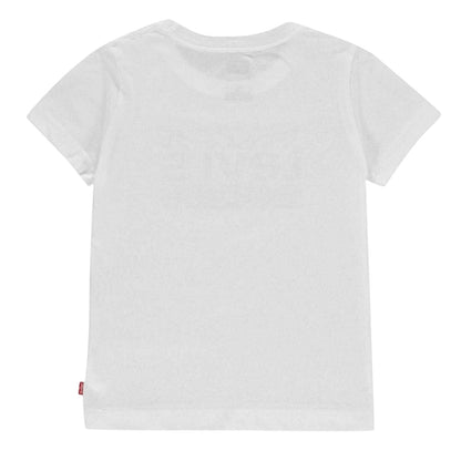 White - Back - Levis Childrens-Kids Logo Cotton T-Shirt
