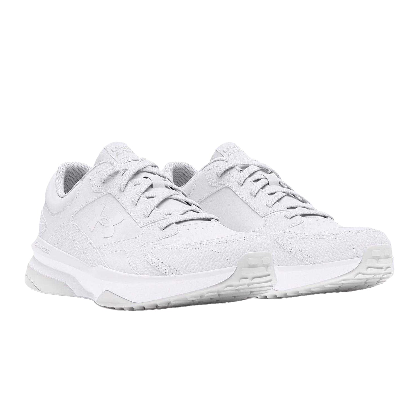 White-Titanium - Front - Under Armour Mens Edge Low Trainers