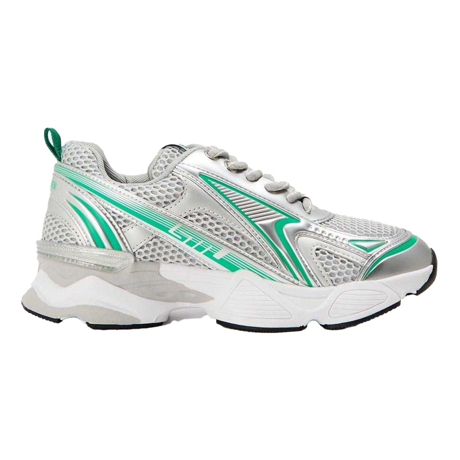 Green-Multicoloured - Front - Steve Madden Womens-Ladies Rhinestone Mesh Chunky Flat Trainers