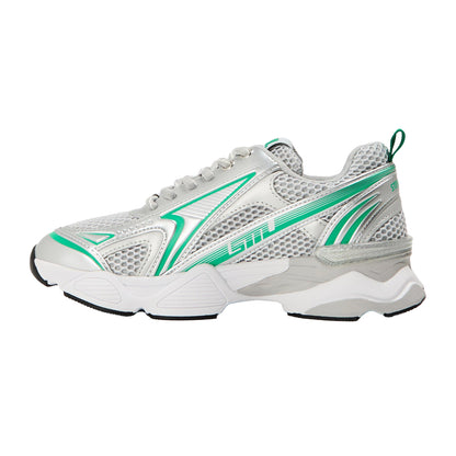 Green-Multicoloured - Back - Steve Madden Womens-Ladies Rhinestone Mesh Chunky Flat Trainers