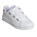 White-Pink - Front - Adidas Childrens-Kids Court Trainers