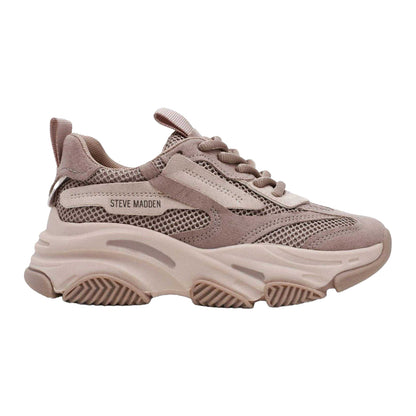 Taupe Grey - Front - Steve Madden Girls Possession Trainers