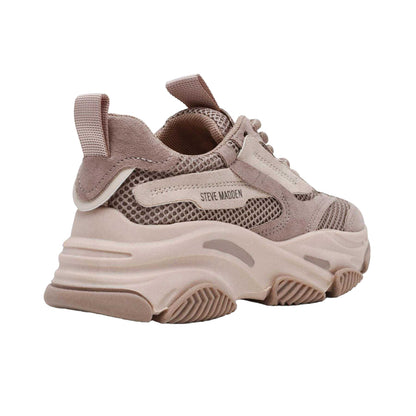 Taupe Grey - Back - Steve Madden Girls Possession Trainers