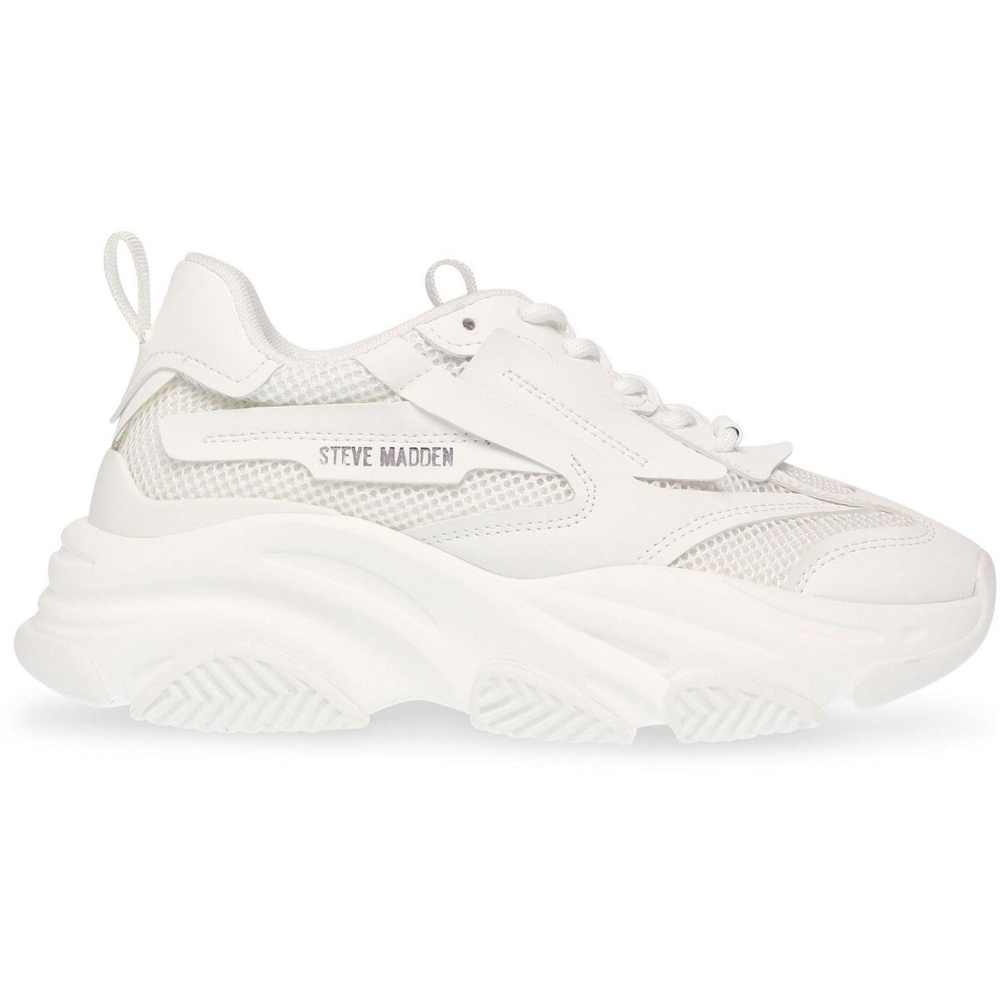 White - Front - Steve Madden Girls Possession Trainers