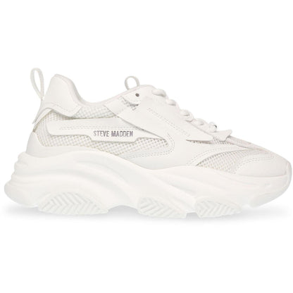 White - Front - Steve Madden Girls Possession Trainers