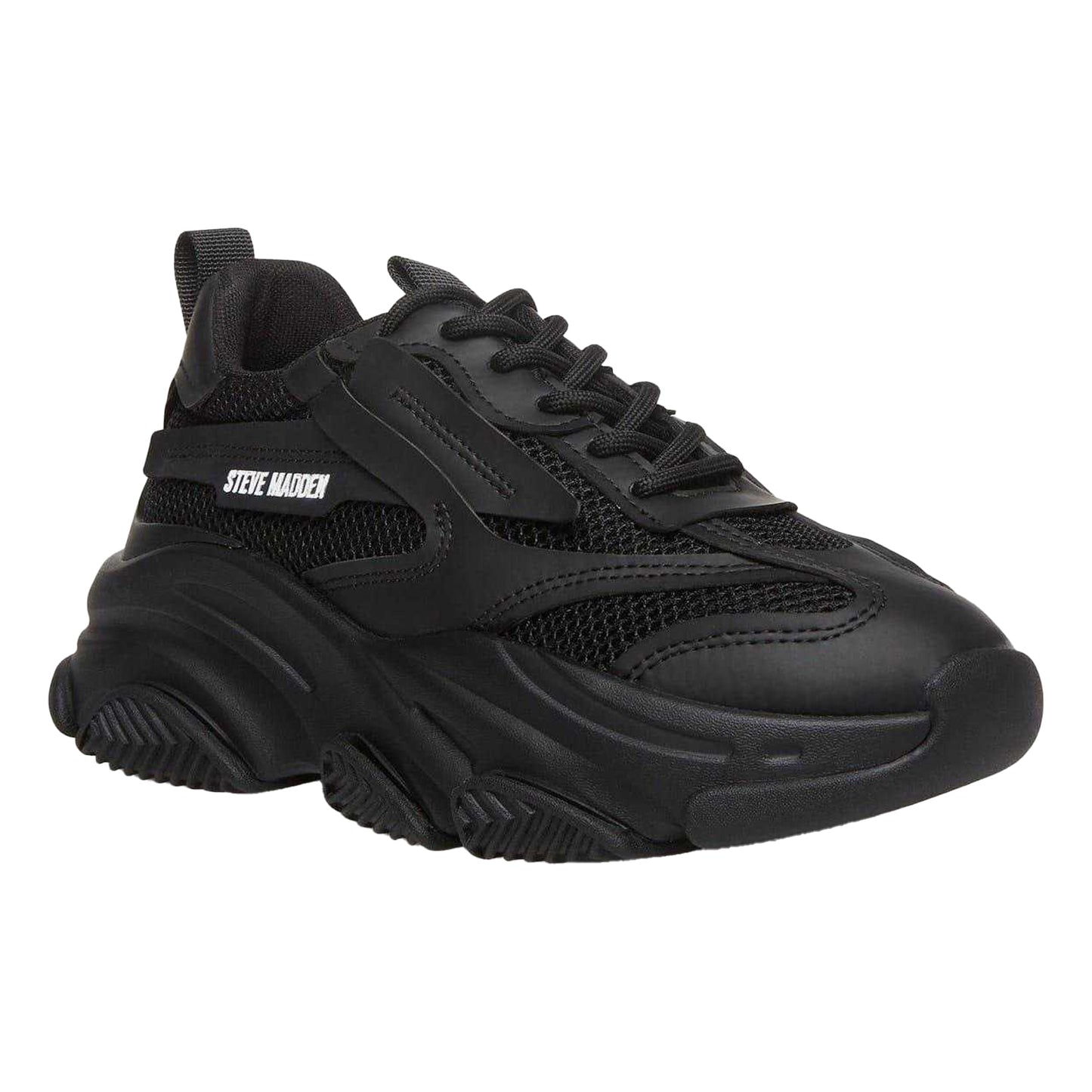 Black - Side - Steve Madden Girls Possession Trainers