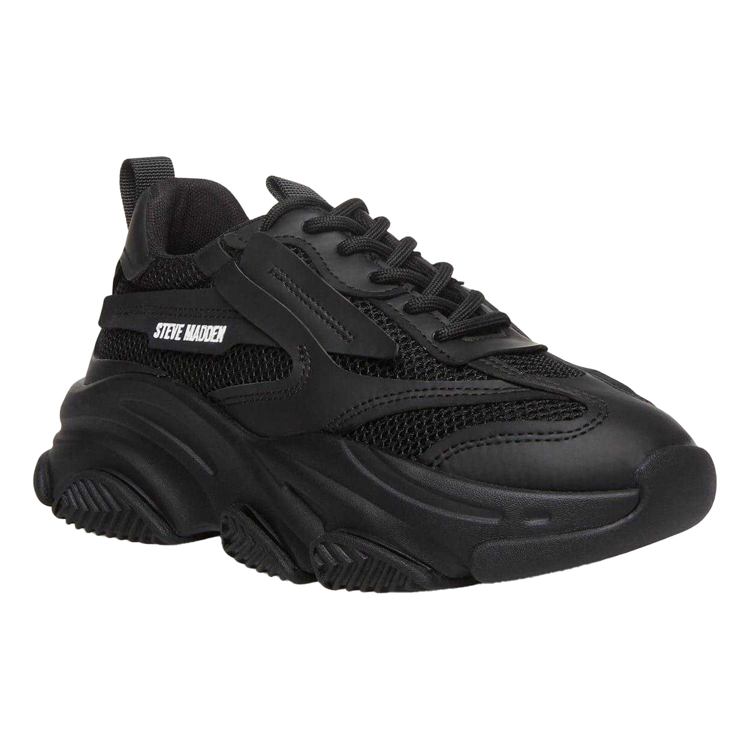 Black - Side - Steve Madden Girls Possession Trainers